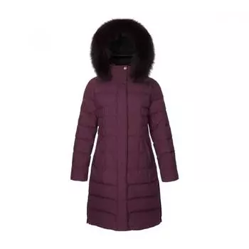 Mountia Women S Fox Fur Long Padding Premium Eco Duck Down Pure Color Plum/90