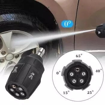 Моющая насадка Регулируемый угол распыления Экономия воды Прочная многоугольная насадка сверхвысокого давления 5-в-1