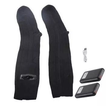 Моющаяся электрическая двойная?Носки с подогревом, USB-зарядка, с контролем температуры, черные