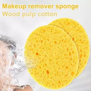 Моющаяся губка для снятия макияжа, мягкая, практичная, из древесной целлюлозы, хлопковая губка синий