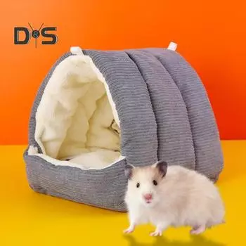 Моющаяся износостойкая мягкая подвесная кровать для хомяка M светло-серый