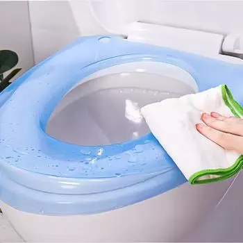 Моющаяся подушка для сиденья унитаза с двойной присоской - водонепроницаемая, универсальная для всех сезонов with hook розовый