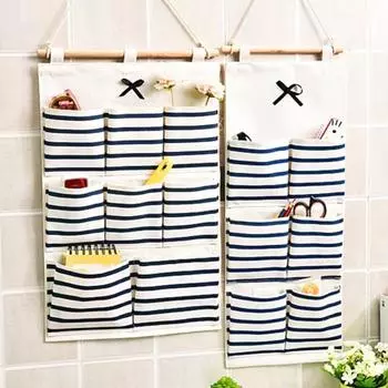 Моющаяся подвесная сумка для хранения большой емкости, экономящая место, 6/8 сеток, органайзер для гардероба, бытовые принадлежности S синий