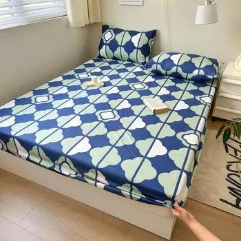 Моющаяся простыня из трех частей. Чехол на кровать. Чехол Simmons. Пыленепроницаемый чехол. Защитный чехол для матраса. Фиксированный нескользящий лист. 150*200cm