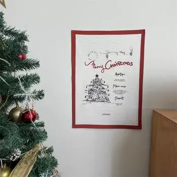 Моющаяся ткань для подвешивания рождественской елки, шикарная салфетка, фоновая ткань, гобелен, обеденный коврик, декор комнаты красный