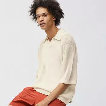 Моющаяся трикотажная рубашка-поло GU by Uniqlo с 5-минутными рукавами