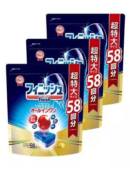 Моющее средство для посудомоечной машины Finish Premium Powerball Cube 58 шт. x 3 пакета [оптовая закупка] Все в одном