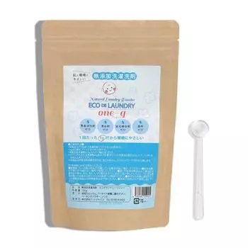 Моющее средство Eco de Laundry Onesie Безопасно для детей с чувствительной кожей Не содержит поверхностно-активных веществ 1 г на одно использование Приблизительно 135 раз Многоразовая упаковка Eco Ложка белый