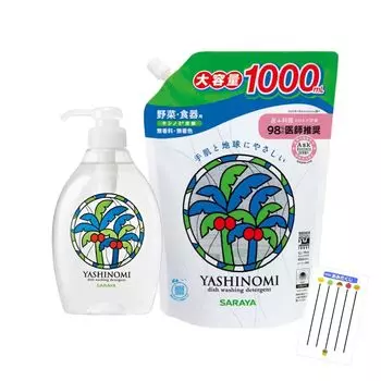 Моющее средство Saraya Yashinomi Моющее средство Sakuyahime STORE Original Lottery 1000 мл для мытья овощей/посуды + (500 мл + Сменный блок)