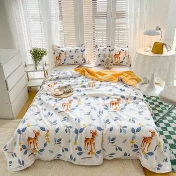 Моющееся хлопковое летнее прохладное одеяло, стираемое в машине прохладное шелковое одеяло с кондиционером, корейское простое тонкое одеяло, летнее одеяло 200X230cm 1pc quit