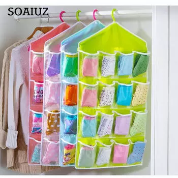 Моющиеся 16 отделений, подвесная сумка для хранения в шкафу, домашнее нижнее белье, носки, классическая сумка для хранения розовый