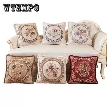 Моющиеся чехлы на подушки в европейском стиле с принтом, наволочка для дивана для гостиной, автомобильная подушка, подушка для поясничной поддержки, съемный чехол 48*48cm