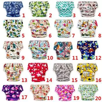 Моющиеся детские тканевые подгузники, водонепроницаемые детские подгузники с героями мультфильмов, многоразовые тканевые подгузники, регулируемый костюм