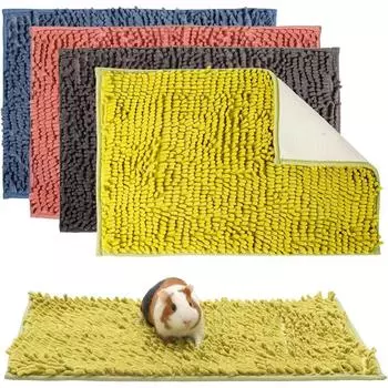 Моющиеся пеленки для кроликов, многоразовые, шенилловые, тренировочные, для морских свинок, подстилки для сна для маленьких животных, подстилки для кроликов, флисовые подкладки для клетки шиншиллы 23.6 L x 15.7 W x 1.1 Th серый