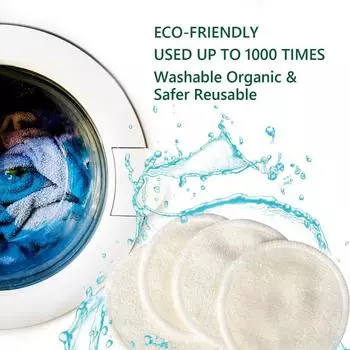 Моющиеся подушечки для снятия макияжа, 20 шт., бамбуковые ватные диски для лица, многоразовые очищающие салфетки для лица