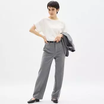 Моющиеся прямые брюки GU by Uniqlo Z 06 GRAY/XS