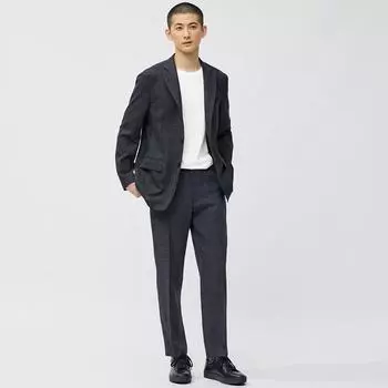 Моющиеся зауженные брюки GU by Uniqlo в клетку SW+E, стандартная длина от 70,0 до 74,0 см. Возможна комплектация.