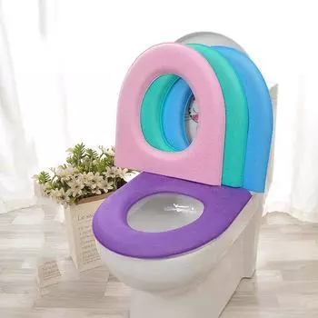 Моющийся бытовой многоразовый коврик для унитаза подушка для унитаза чехол для унитаза синий