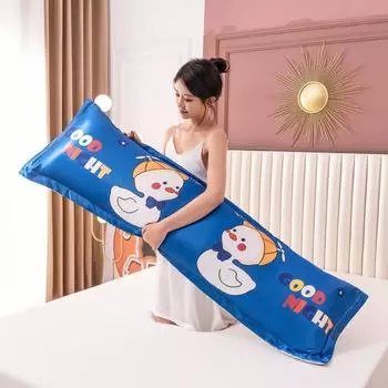 Моющийся чехол для двойной подушки из ледяного шелка, 1,2 м, летняя удлиненная наволочка для пары, шелковый раздвижной чехол для подушки 1,8 м (Без ядра) 48cmX120cm