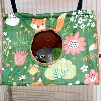 Моющийся гамак для попугаев, большой просторный, стильный дом-гнездо на осень-зиму S