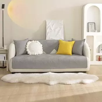 Моющийся хлопковый чехол для дивана для гостиной, нескользящий коврик для дивана, однотонная горизонтальная подушка для дивана, L-образный коврик для домашнего дивана 70x70