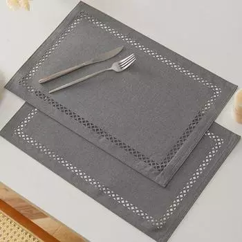 Моющийся хлопковый льняной коврик для обеденного стола прямоугольные салфетки для стола кухонные принадлежности салфетки для вечеринок темно серый