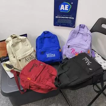 Моющийся холщовый рюкзак, сумка, индивидуальный женский, простой и удобный, для студентов колледжа, школьный рюкзак для старшей школы No Name чёрный