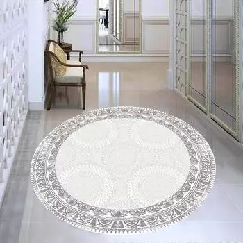 Моющийся круглый ковер с принтом Eliana Home LNA7336-HT1119