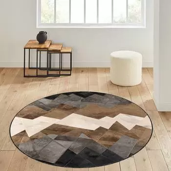 Моющийся круглый ковер с принтом Eliana Home LNA7029