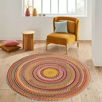 Моющийся круглый ковер с принтом Eliana Home LNA7071-SD374