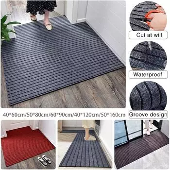 Моющийся кухонный напольный коврик, водонепроницаемый, маслостойкий, грязеотталкивающий, противоскользящий коврик для входной двери T для террасы и на открытом воздухе 40*60cm красный