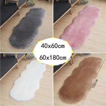 Моющийся нерегулярный плюшевый коврик нескользящий пушистый искусственный пушистый коврик для окна домашний декор нерегулярный меховой коврик для спальни 40x60cm розовый