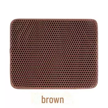 Моющийся, нескользящий двухслойный коврик для кошачьего туалета из ЭВА – брызгозащищенный коврик для кошачьего туалета Brown