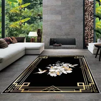 Моющийся нескользящий коврик с цветной цифровой печатью, современный ковер для гостиной