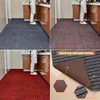 Моющийся нескользящий кухонный коврик, впитывающий воду, коврики, однотонный полосатый кухонный коврик, напольный коврик для прихожей, кухни, ванной комнаты W40xL60cm