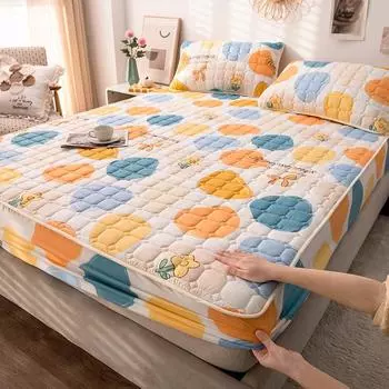 Моющийся стеганый наматрасник Антибактериальный стеганый чехол для матраса Простыня на подкладке для кровати 120x200cm