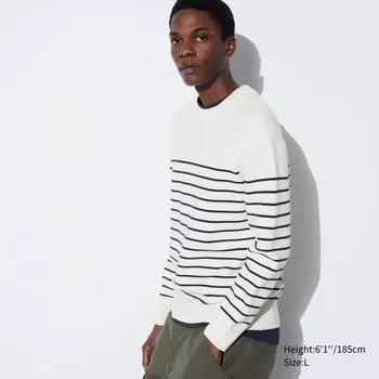 Моющийся свитер с круглым вырезом в рубчик UNIQLO Milano (длинный рукав)