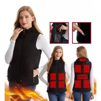 Моющийся умный жилет с подогревом, зимний, холодный и теплый, 11-зонный жилет с подогревом, 2024, новый модный USB-электрический костюм с подогревом S белый