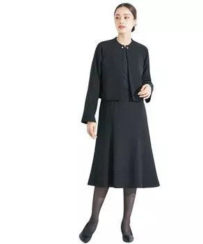 Моющийся жакет в стиле накидки, кружевной ансамбль, размеры [Nissen] [Траурная/официальная одежда] Callarus не мнется + цельный Large available чёрный