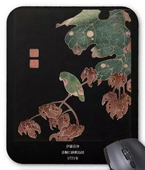 Mouse pad of Ito Bird on Green Tung Photopad Jakuchu Jakuchu s Sugar Tree (Ito Series)