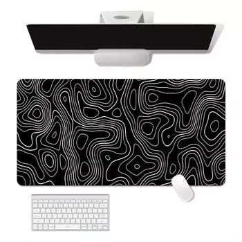 Mouse pad with large heat map abstract lines, new fluid ripple anti slip pad