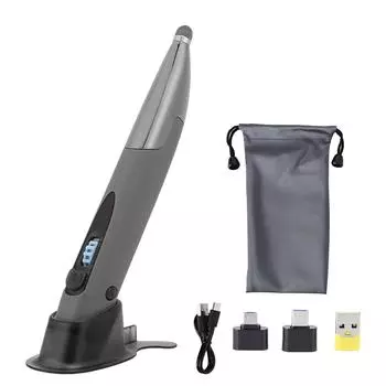 Mouse Pen 2.4G Wireless ABS Capacitive Screen Handwriting with Adapters for Win xp7810Silver серебряный серый