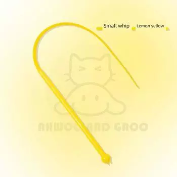 Mouse Tail Cat Teaser Silicone Cat Toy Cat Teaser Self-Hi Relieving Stuffy Bite-Resistant Kitty Artificial Pet Supplies Lemon (replacement head only)