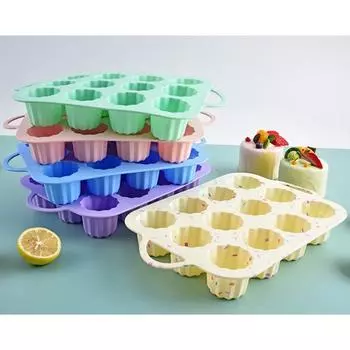 Mousse Cake Mold Silicone Baking Tins Baking Tray Silicone Cupcake Pan Muffin Tin Baking Pan Reusable Baking Cups синий