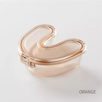 Mouth Guard Transparent Denture Box U Shape Mouthguard Container Simple Braces Case оранжевый