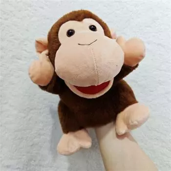Movable Mouth Plush Hand Doll Jungle Animal Animal Hand Puppets Children Gift Teaching Monkey