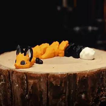 Movable Simulated Animal Ornament Joint Swing Mini Leopard Cat Toy Desktop Ornament оранжевый