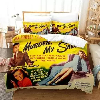 Movie Murder My Sweet Bedding Set Boys Girls Twin Queen Size Duvet Cover Pillowcase Bed Kids Adult Fashion Home Textileextile EU Single 135x200cm
