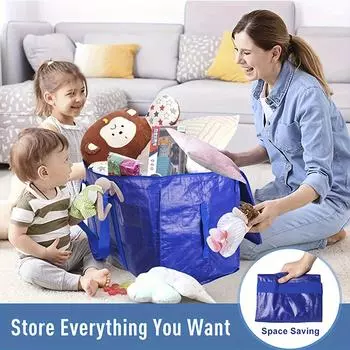 Moving Bags With Zippers & Carrying Handles, Heavy Duty Storage Tote Bag For Space Saving