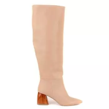 Moxee - бежевые, женские сапоги на каблуке